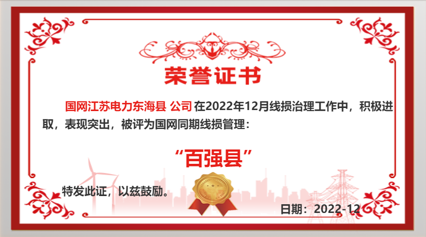 國網(wǎng)東?？h供電公司同期線損工作再獲佳績