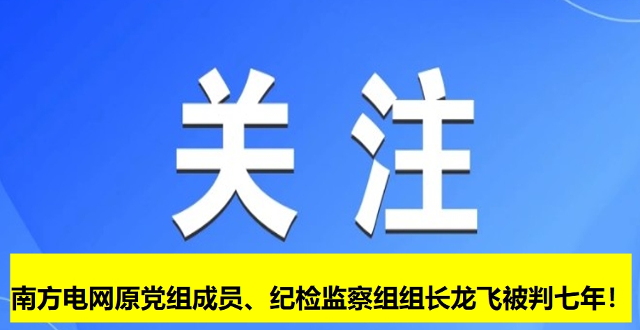 南方電網(wǎng)原黨組成員、紀檢監(jiān)察組組長龍飛被判七年！